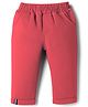 Ollypop Textile Knit Full Length Solid Color Trouser - Red