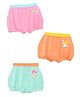 SuperBottoms Pack Of 3 Bamboo Knit Bunnies Printed Super Soft Bloomers - Green Orange & Pink