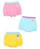 SuperBottoms Pack Of 3 Bamboo Knit Rainbow & Bunny Printed Super Soft Bloomers - Blue Yellow & Pink
