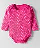 Kookie Kids Interlock Knit Full Sleeves Onesie with Heart Print - Dark Pink