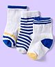 Cute Walk by Babyhug Ankle Length Antibacterial Socks With Stripes Pack Of 3 - White