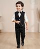 Rikidoos Full Sleeves Chain Detailed 3 Piece Party Suit Set With Bow - Black & White