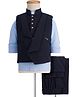 Rikidoos Full Sleeves Solid Shirt 3 Piece Party Suit - Navy & Light Blue