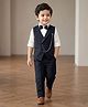 Rikidoos Full Sleeves Chain Detailed 3 Piece Party Suit Set With Bow - Black & White