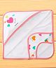 Doreme Interlock Knit Hooded Towel & Wrappers With Heart Print L 82 x B 81 cm - White