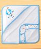 Doreme Interlock Knit Hooded Towel & Wrappers With Parachute Print L 82 x B 81 cm - Light Blue