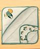 Doreme Interlock Knit Hooded Towel & Wrappers With Elephant Print L 82 x B 81 cm - Green