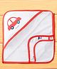 Doreme Interlock Knit Hooded Towel & Wrappers With Car  Print L 82 x B 81 cm - Red