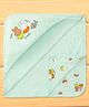 Doreme Interlock Knit Hooded Towel & Wrappers With Bunny Print L 82 x B 81 cm - Light Green