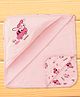Doreme Interlock Knit Hooded Towel & Wrappers With Dog Print L 82 x B 81 cm - Pink