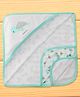 Doreme Interlock Knit Hooded Towel & Wrappers With Tortoise Print L 82 x B 81 cm - Aqua Blue
