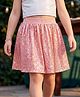 Kookie Kids Woven Above Knee Length Flared Skirt with Sequin Detailing Elasticated Band & Inner Lining - Peach