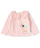 JusCubs Cotton Knit Full Sleeves Floral & Ladybug Printed Peter Pan Collared  Light Winter Sweatshirt - Pink
