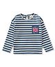 JusCubs Cotton Knit Full Sleeves Striped Tee - Navy Blue