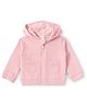 JusCubs Cotton Knit Full Sleeves Solid Light Winter Hooded Sweatshirt - Pink
