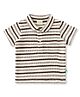 JusCubs Cotton Knit Half Sleeves Striped Polo Tee - Maroon