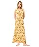 Piu Cotton Woven Sleeveless Floral Printed Maternity Nighty  - Yellow
