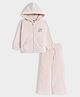Mi Arcus Bunny & Polka Dots Designed Hooded Sweatshirt & Pant Set - Pink