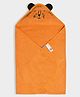 Mi Arcus 100% Cotton Knit Animal Designed Hooded Bath Towel - Orange