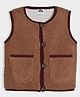 Mi Arcus Knit Sleeveless Solid Light Winter Jacket - Brown