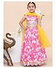 MODISH COUTURE Cotton Woven Frill Sleeves Gota Lace Embellished Tie Dye Coordinating Lehenga Choli With Dupatta Set - Pink