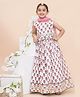 MODISH COUTURE Cotton Woven Sleeveless Floral Motif Printed Gota Lace Embellished Coordinating Lehenga Choli With Dupatta Set - White