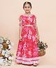 MODISH COUTURE Cotton Woven Sleeveless Floral Printed & Gota Lace Embellished Coordinating Lehenga Choli Set - Red