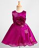 Bluebell Woven Sleeveless Party Dress with Floral Applique & Butterfly Patch Detailing - Wine