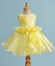 Bluebell Woven Sleeveless Party Dress with Sequin & Frill Detailing - Lemon