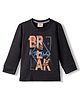 Rikidoos Full Sleeves Break The Rules Text Printed Light Winter Sweatshirt - Dark Grey