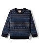 Rikidoos Full Sleeves Geometric Printed Light Winter Sweatshirt - Black
