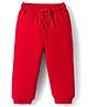 Kookie Kids Super Premium Heavy Gauge Terry Knit Full Length Solid Colour Jogger - Red