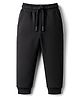 Kookie Kids India Terry Knit Full Length Solid Colour Jogger - Black