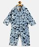 JWAAQ Cotton Knit Full Sleeves Hearts Designed & Fur Detailed Coordinating Hooded Sweater With Pant Set - Blue