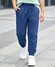 Kookie Kids Super Premium Heavy Gauge Terry Knit Full Length Solid Color Joggers with Drawcord - Navy Blue