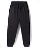 Kookie Kids Super Premium Heavy Gauge Terry Knit Full Length Solid Colour Jogger - Black