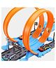 Urbane Chic Ejector Track Set  46pcs With Cars Children DIY High Speed Double Loop Track Rotating Roller coaster Racing Track Interactive Racing Games Track Car Toys-Multicolor