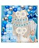 Shopperskart 1st birthday decortions kit Items for boy |First birthday decirtaions kit |Baby Balloon box |-Blue-Pack of-60