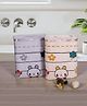 Rangoli 100% Cotton Knit Pack Of 2 Animal & Floral Designed Towels - Grey & Beige