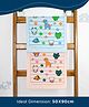 Rangoli 100% Cotton Knit Pack Of 2 Animal & Floral Designed Towels - Blue & Peach