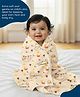 Rangoli 100% Cotton Knit Sloth Printed Baby Towel - Beige