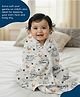Rangoli 100% Cotton Knit Sloth Printed Baby Towel - Grey