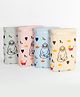 Rangoli 100% Cotton Knit Pack Of 4 Sloth Printed Baby Towel - Multicolour