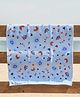 Rangoli 100% Cotton Knit Unicorn & Hearts Printed Towel - Blue