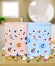 Rangoli 100% Cotton Knit Pack Of 2 Unicorn & Hearts Printed Towel - Blue & Peach