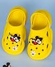 Yellow Bee Mickey Mouse Featuring Perforated Slingback Clogs With Rotating Charms - Yellow