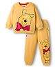 Babyhug Disney Terry Knit Full Sleeves Sweatshirt & Trackpant Set with Winnie the Pooh Graphic and Sherpa Sleeves Detailing -  Yellow