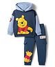 Babyhug Disney Terry Knit Full Sleeves Hooded Sweatshirt & Lounge Pant Set With Winnie The Pooh Graphics - Navy Blue