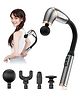 ADKD U Shape Massage Gun with Extension Handle  Deep Tissue Muscle Percussion Massager for Back, Neck & Shoulders, 4 Heads, Rechargeable- Random color