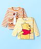 Babyhug Disney Single Jersey Knit  Full Sleeves T-Shirt with Winnie & Friends Graphic and Badge Detailing Pack of 2 - Yellow  & Orange